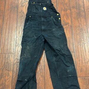 Carhartt Black Relaxed Fit Overalls
